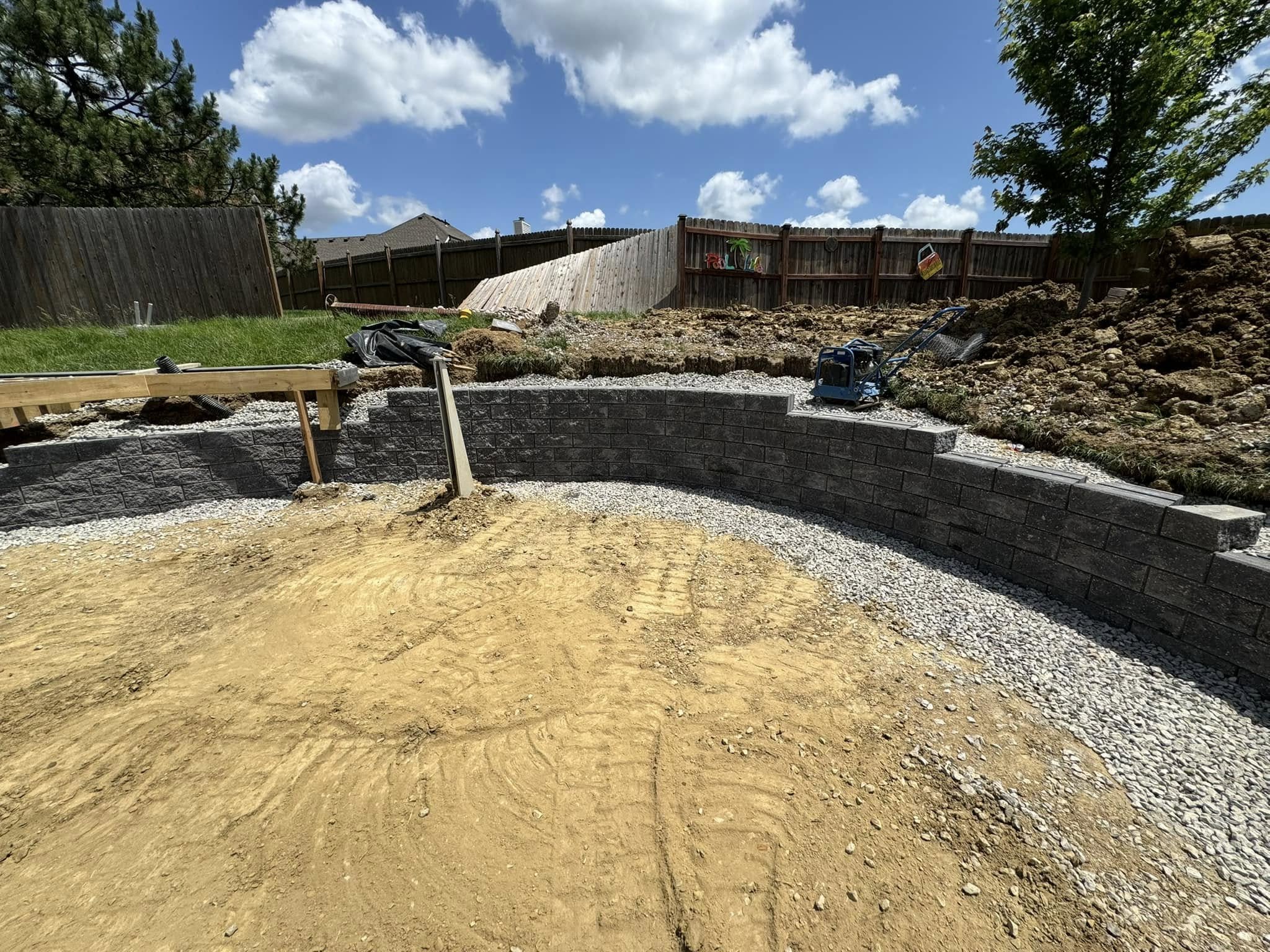 retaining wall installation